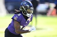 Diontae Johnson in action for the Baltimore Ravens - Source: Getty